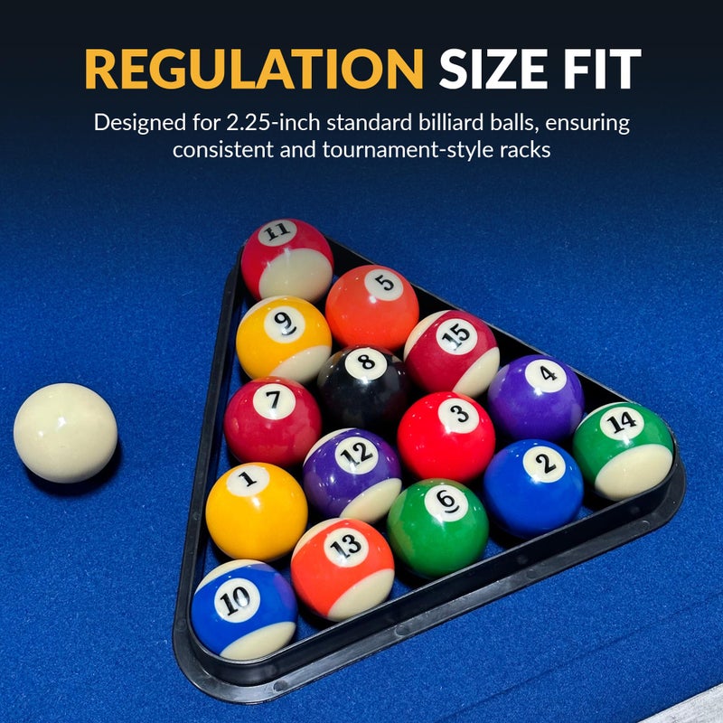 Hathaway Pool Table Triangle Rack â€“ Durable Plastic Billiard Ball Racking Frame for 2.25-in Regulation Billiards Balls â€“ Smooth Molded Design â€“ 12.25-in, Black - Image 3